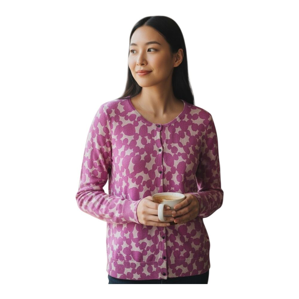 LOFT Ann Taylor Women's M / L Cardigan Sweater 100% Merino Wool Soft Bust 36"